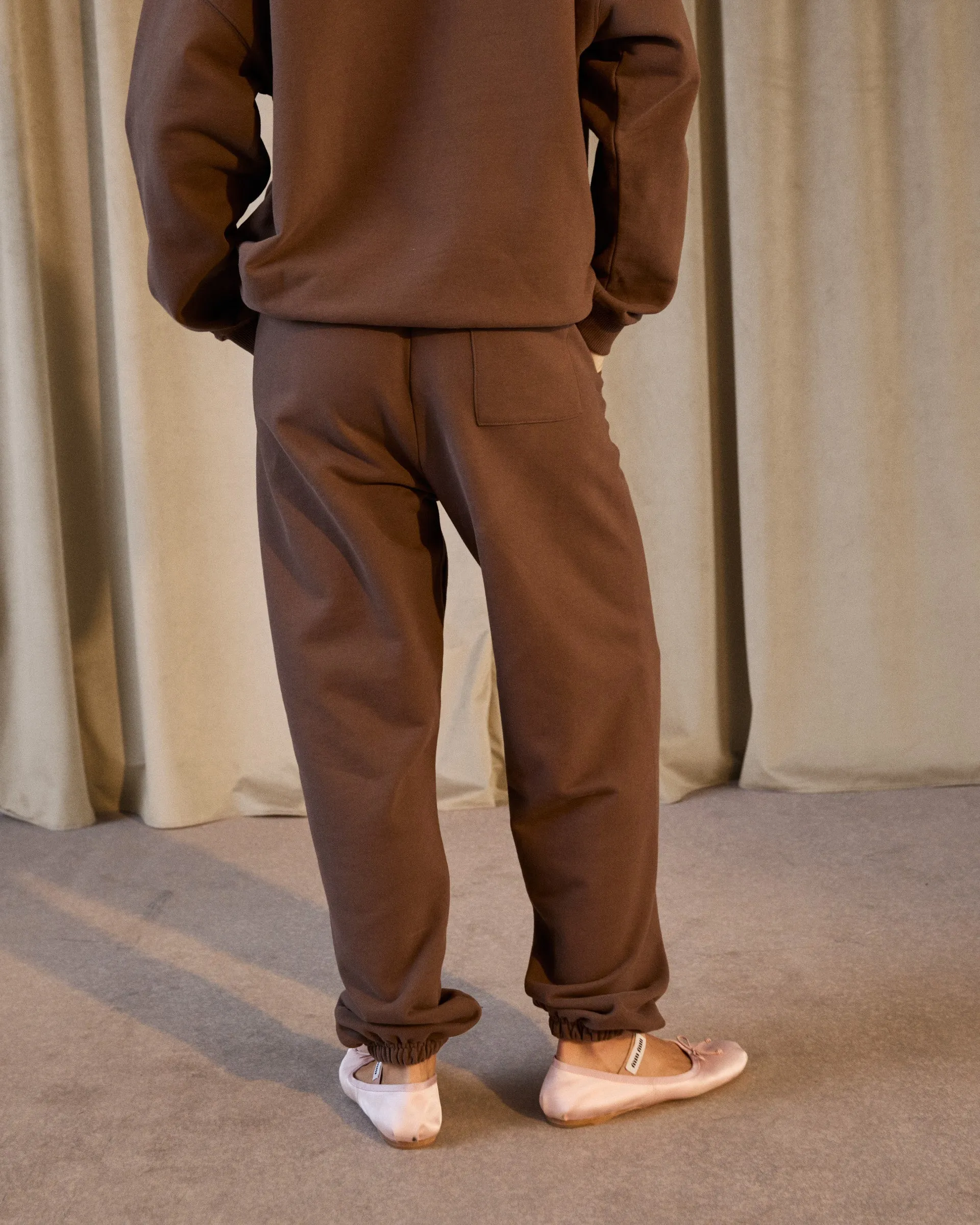Studio Sweatpants - Mocha Brown Casual Style Structured fabric