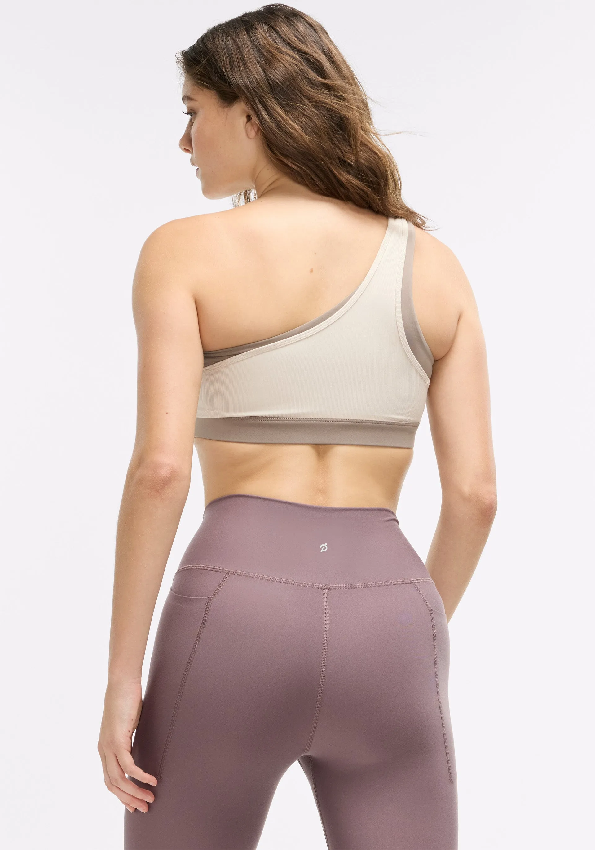 Endurance Rib One Shoulder Bra Solid Triple stitching seams