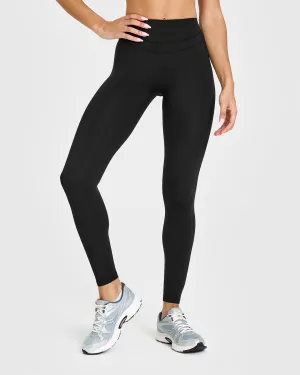 Eco Friendly Material Unified High Waisted Leggings | Black Smooth Compression