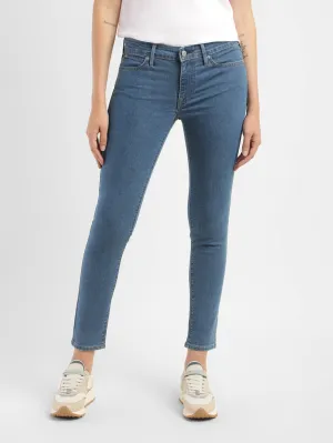 Women's 711 Blue Skinny Fit Mid Rise Jeans Flexible Match