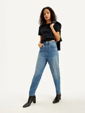 Style Element Universal Basic Women's Blue Loose Tapered Fit High Rise Jeans