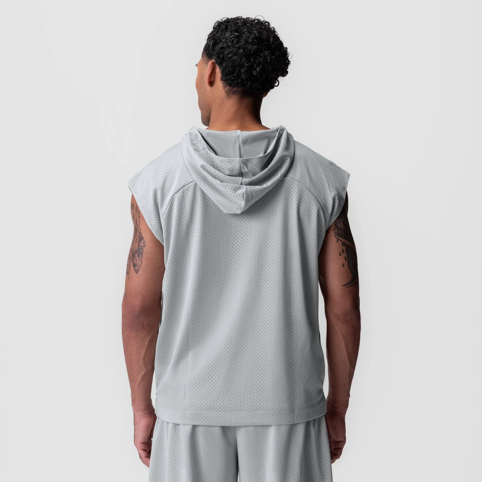 0983. Reversible 2-in-1 Cutoff Hoodie - Slate Grey Ultra Soft Handfeel Skating wear