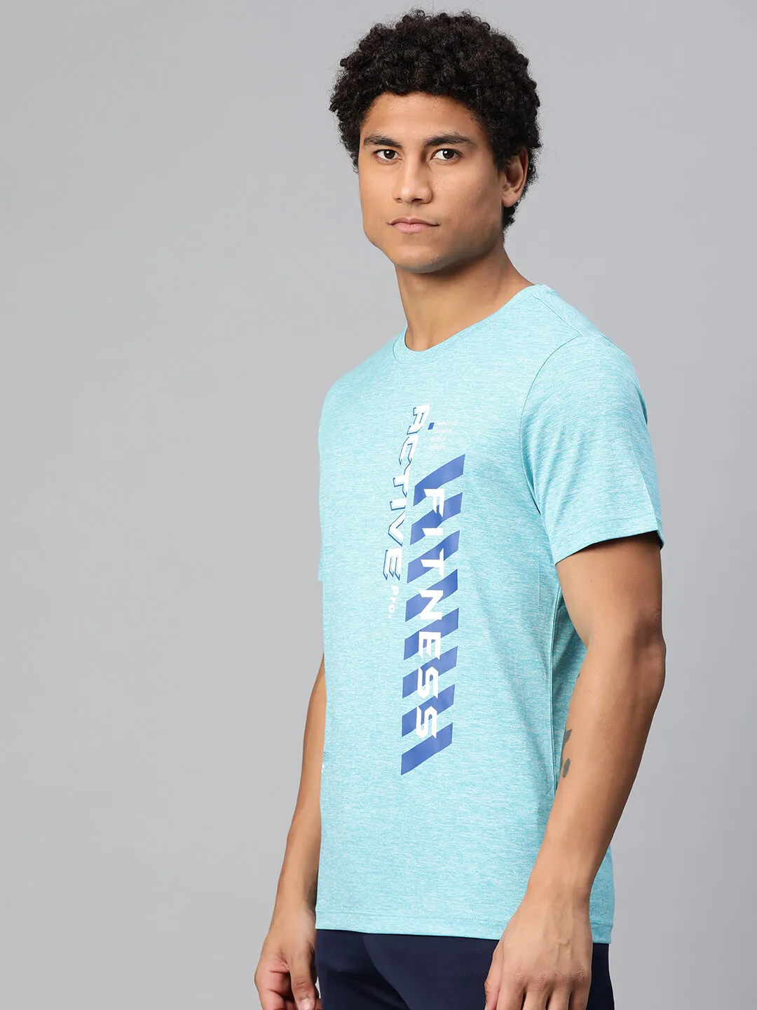 Alcis Men Typography Printed Anti Static Slim Fit T-shirt QuickReleaseClosures