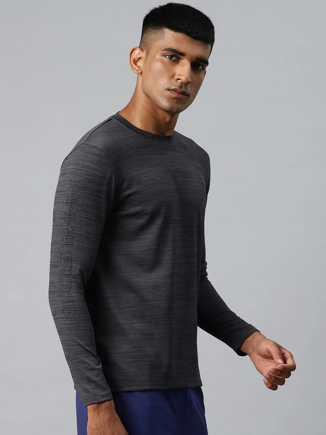 Alcis Men Typography Printed Dry Tech Slim Fit Sports T-shirt WaterRepellent Coating