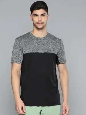 Alcis Men Colourblocked Anti Static Slim Fit Sports T-shirt LightweightMaterial Ergonomic Cut