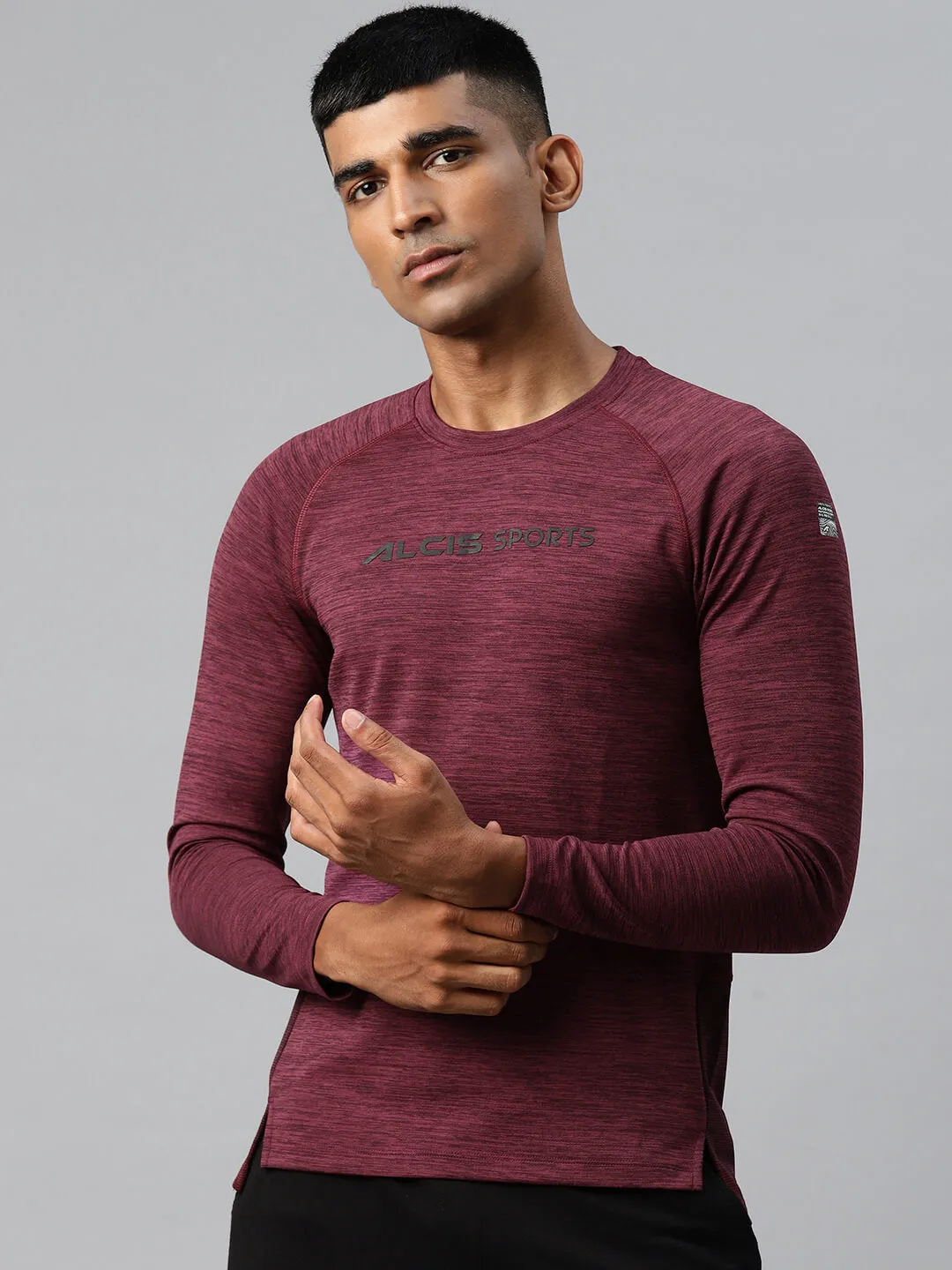 Alcis Typography Printed Dry Tech Slim Fit Training T-shirt Sea Fit