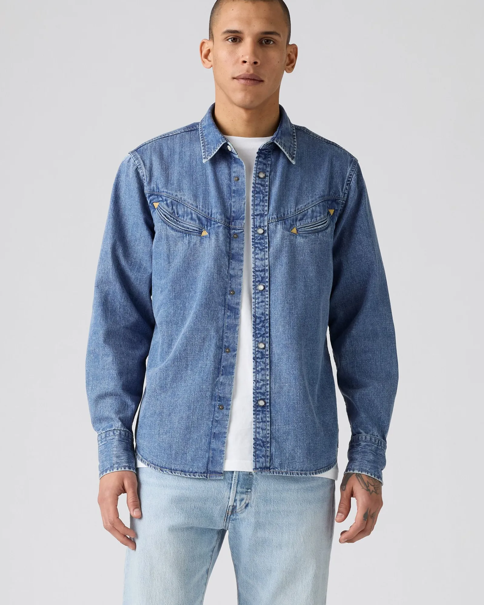 Urban Energy Levi's? Smiley Western Shirt - Just A Smile Medium Indigo