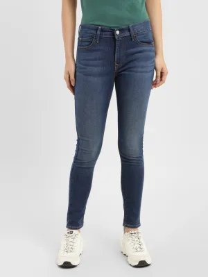 Women's 710 Blue Skinny Fit Mid Rise Jeans Artist Vibe Work Meeting Casual