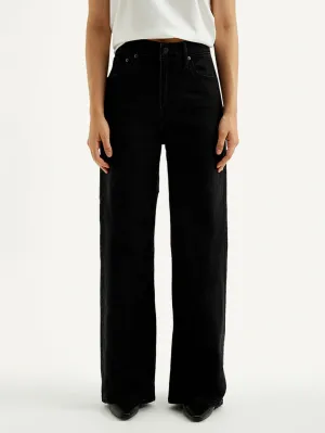 Fit For Every Day Women's Black Mile High Wide Leg Fit High Rise Jeans
