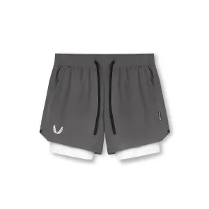 0865. Tetra-Lite? 5" Liner Short - Space Grey / White / White "Wings" color - fast
