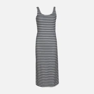 WOMEN SLEEVE LESS LONG RIB DRESS FlexibleMaterial StaticResistantTextile