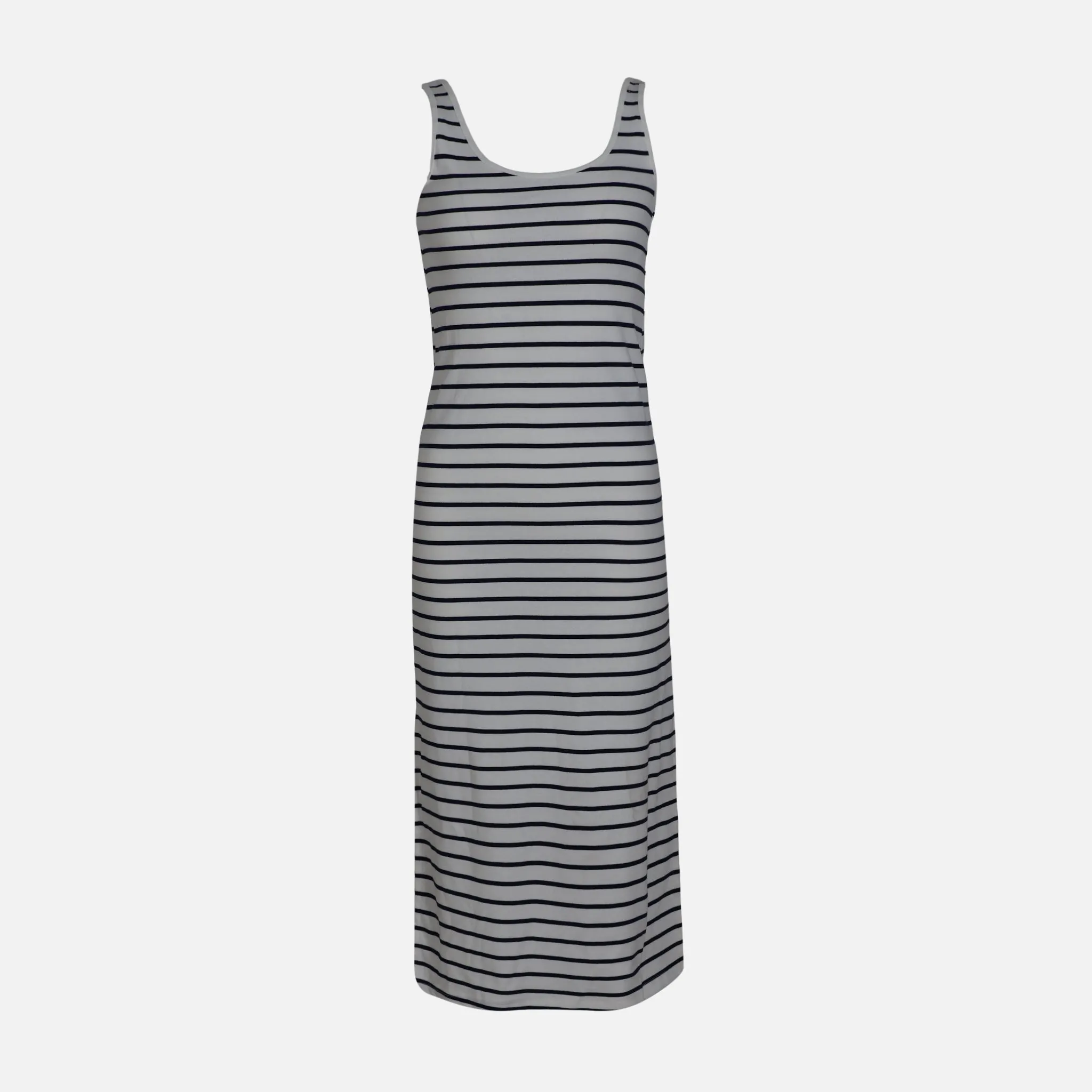 WOMEN SLEEVE LESS LONG RIB DRESS FlexibleMaterial StaticResistantTextile