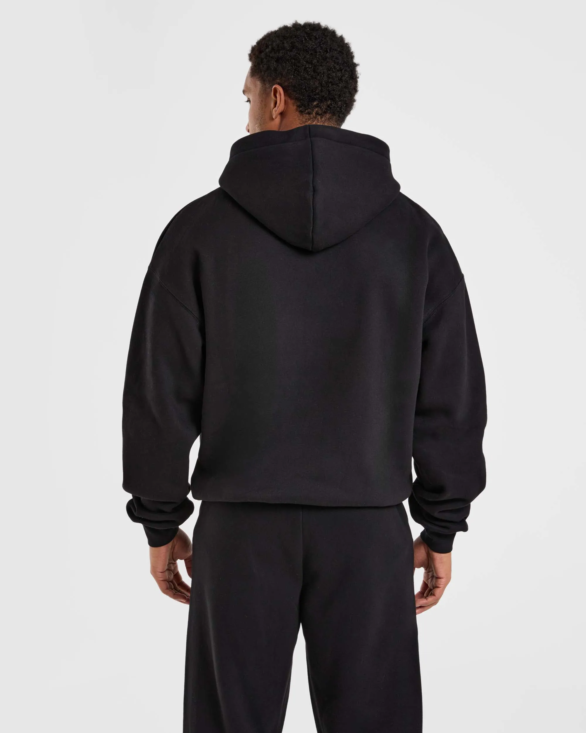 Athletics Oversized Hoodie - Black coffee shop hangout Urban Explorer