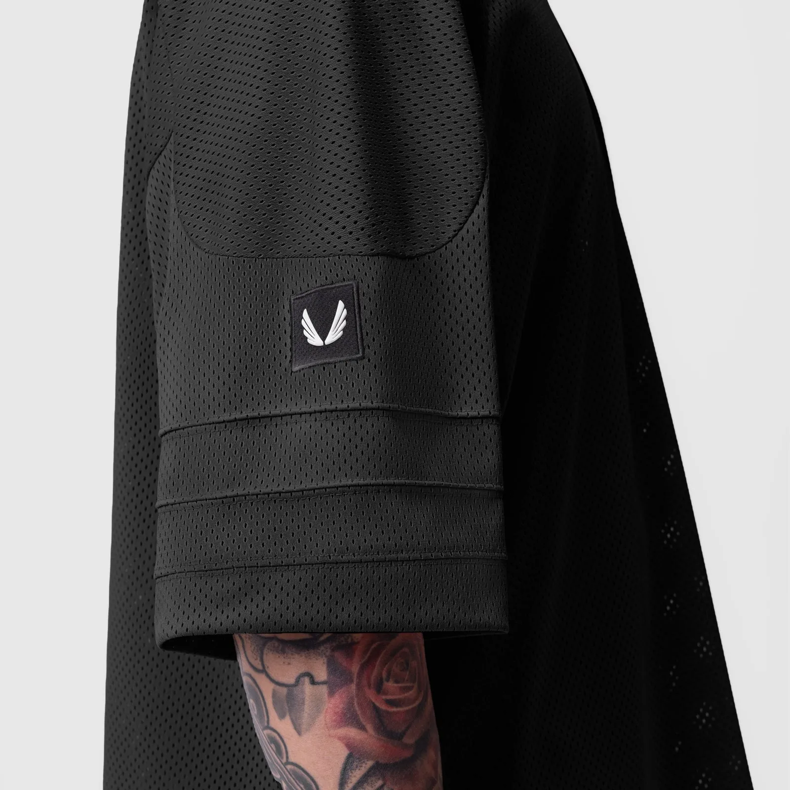 Natural Fiber Blend EasyCareFinish 0772. SilverPlus? Mesh Oversized Jersey - Black