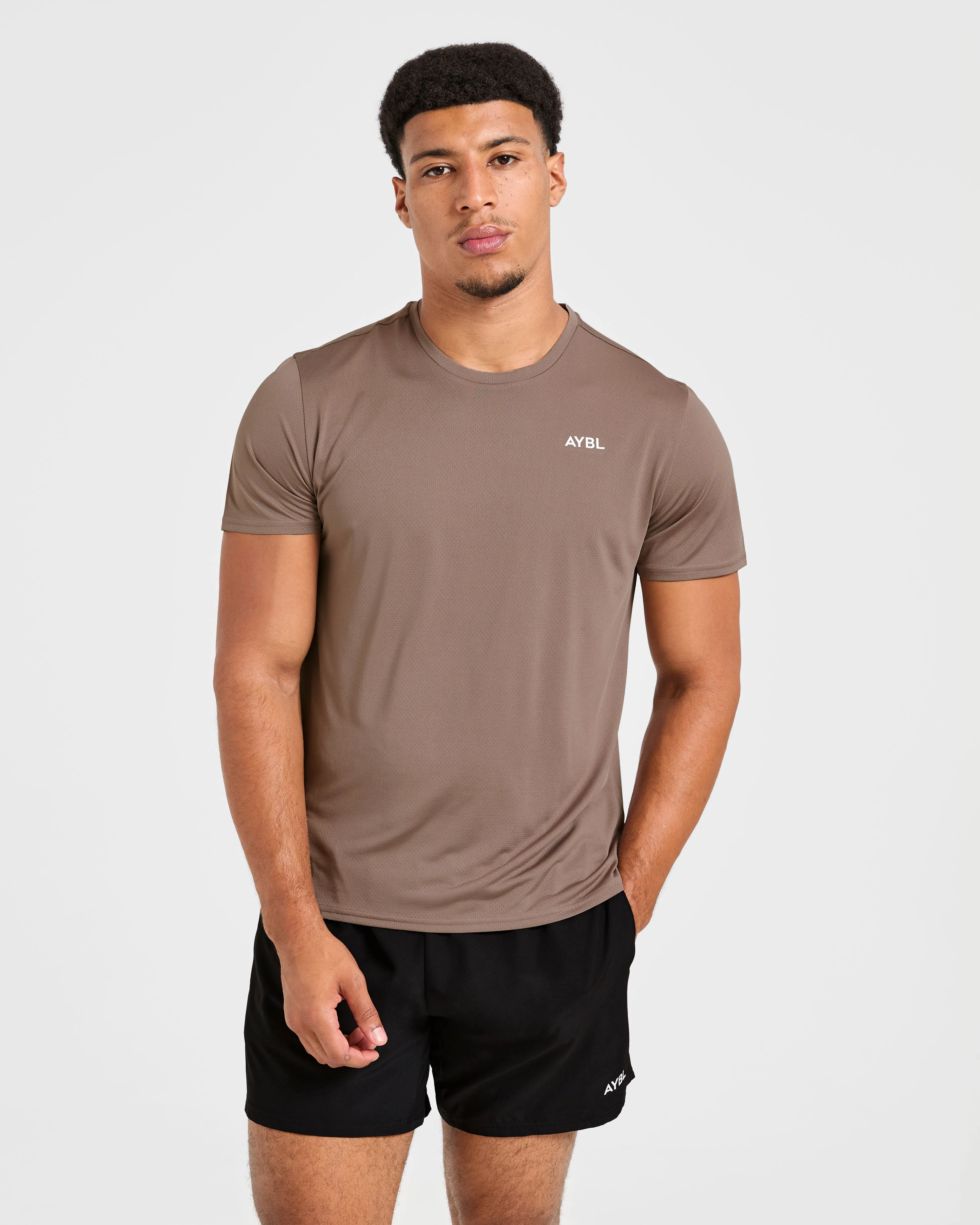Origin T Shirt - Mocha Brown Abrasion Resistant Fabric Seam Free Back