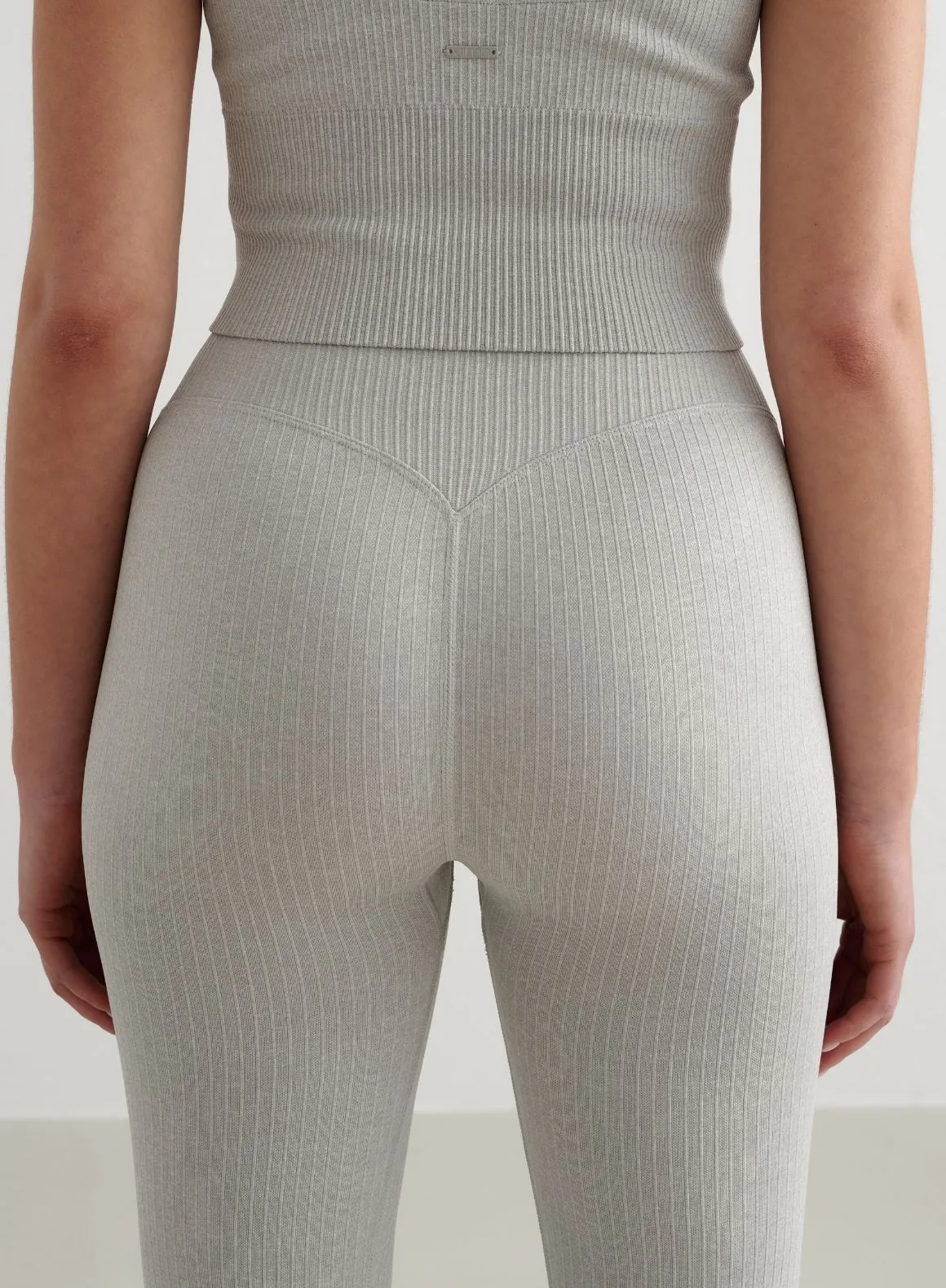Extra Soft Winter Sports Grey Melange Ribbed Seamless Tights