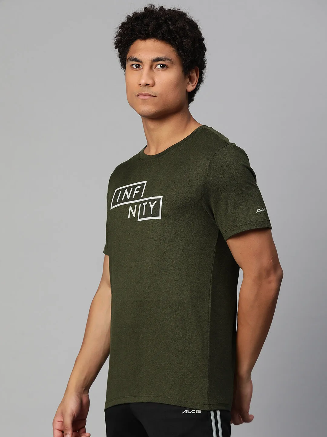 late night clean look Alcis Men Typography Printed Anti Static Slim Fit T-shirt