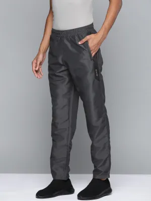 Tangle Free Cuffs Breathable mesh lining Alcis Men Grey Solid Track Pants