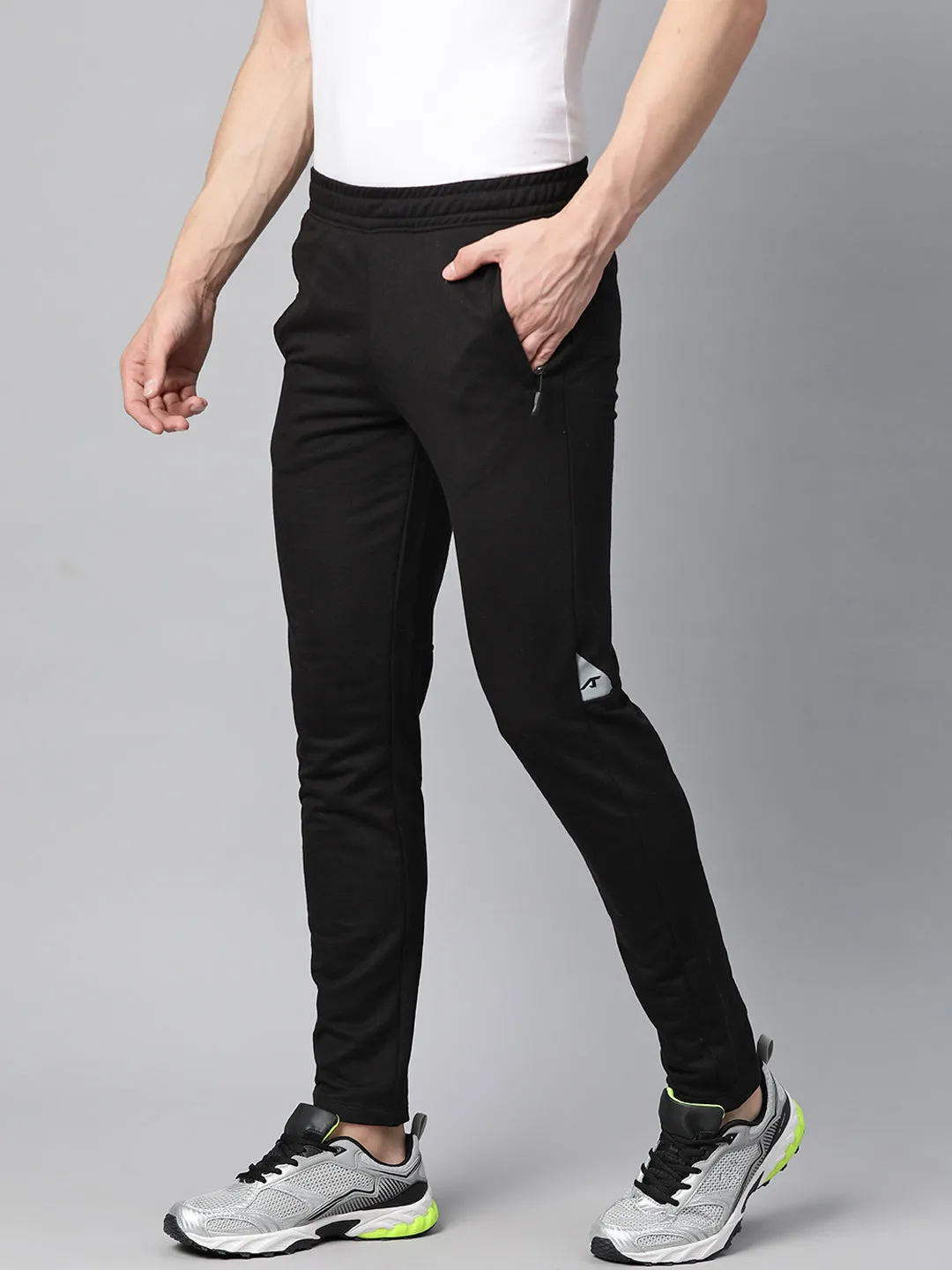 Contoured Panel Design snag resistant Alcis Men Mid-rise Typography Printed Regular Track Pants