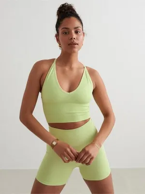 Matcha Shape Seamless Cross Back Bralette stain - resistant Ultra Soft Lining