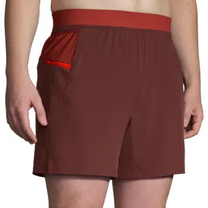 Double Layered Panels Brooks Sherpa 7 Inch 2 in 1 Mens Running Shorts - Red