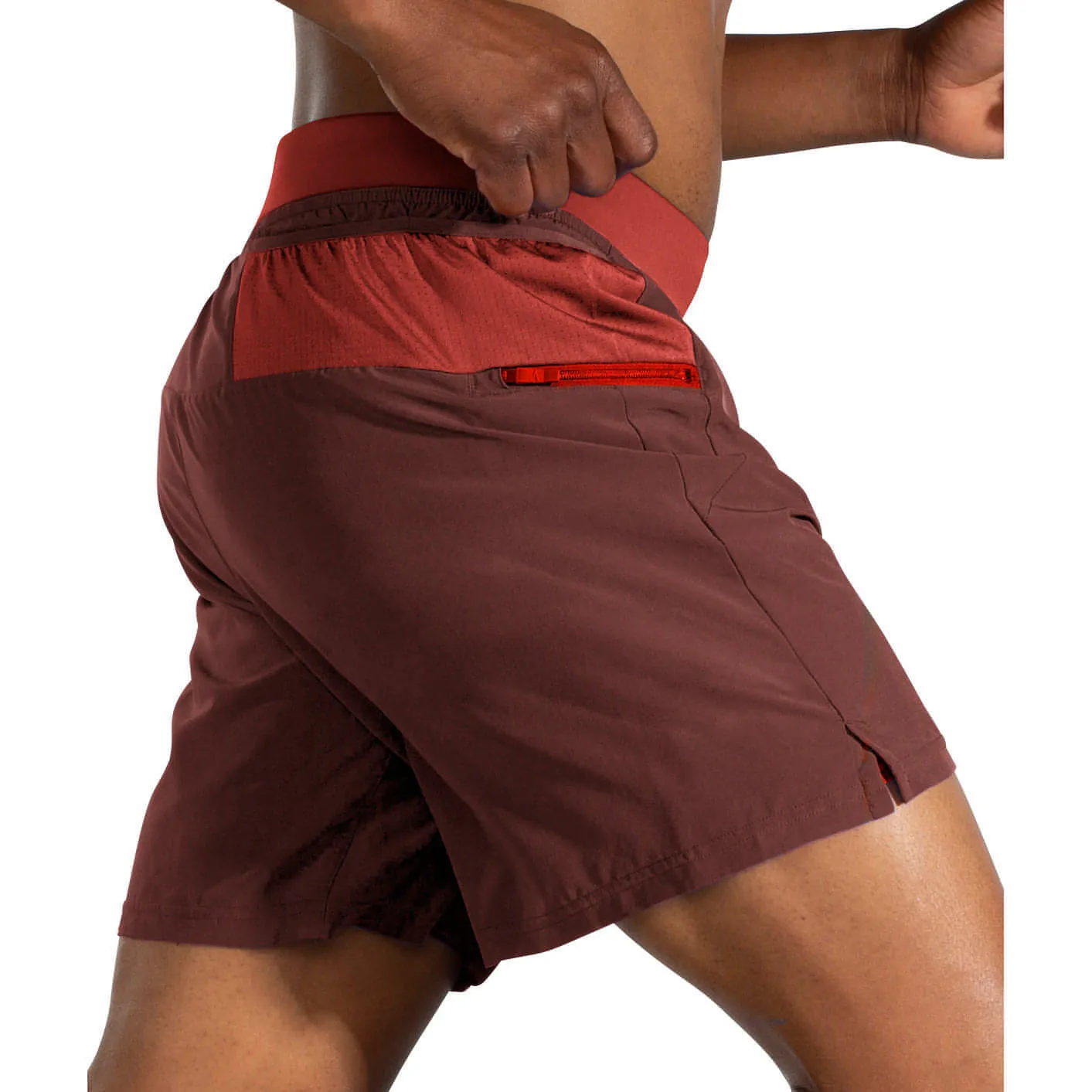 Brooks Sherpa 7 Inch 2 in 1 Mens Running Shorts - Red Balanced Fit