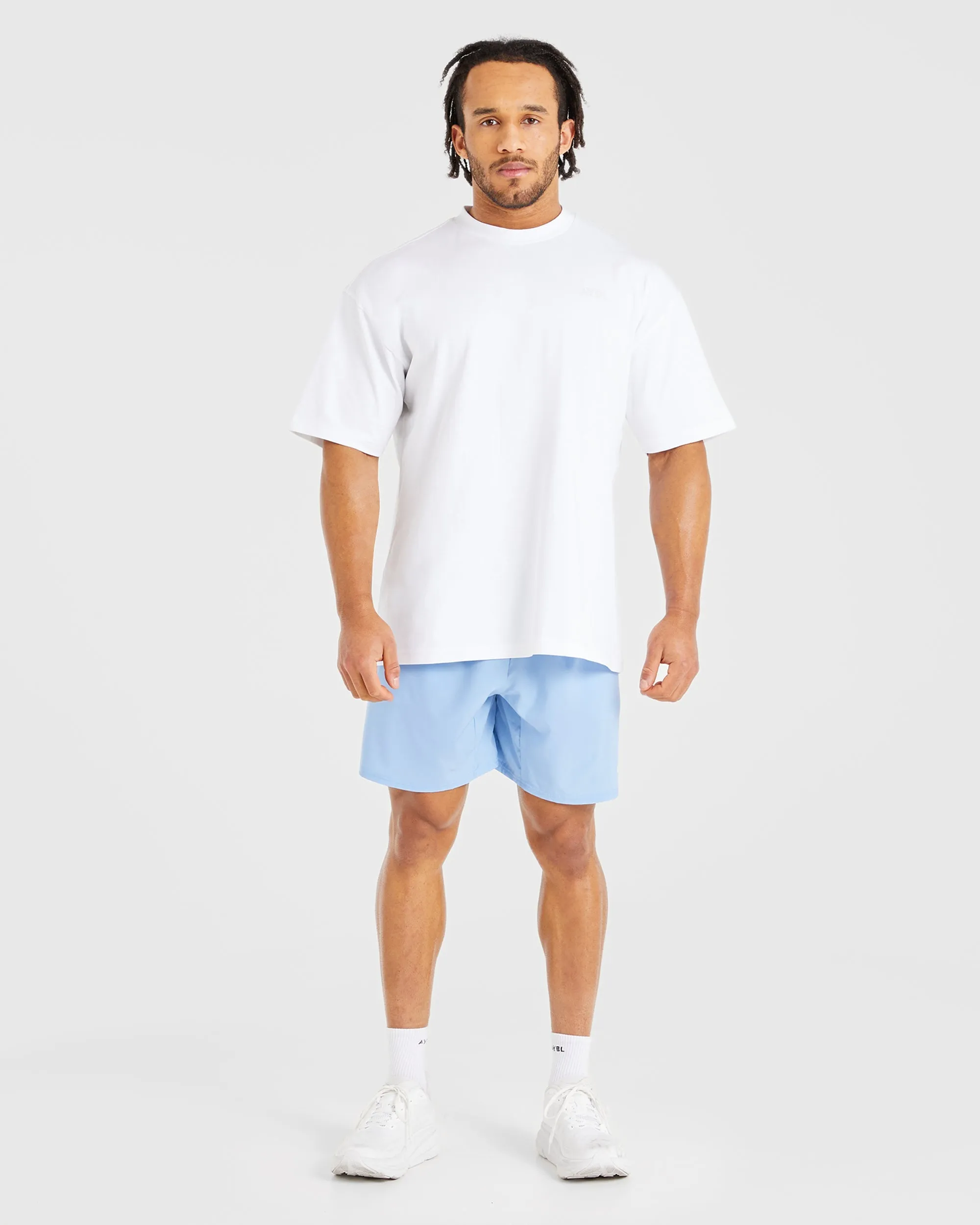 Core 7" Shorts - Air Blue Sweat Wicking Fabric music event look