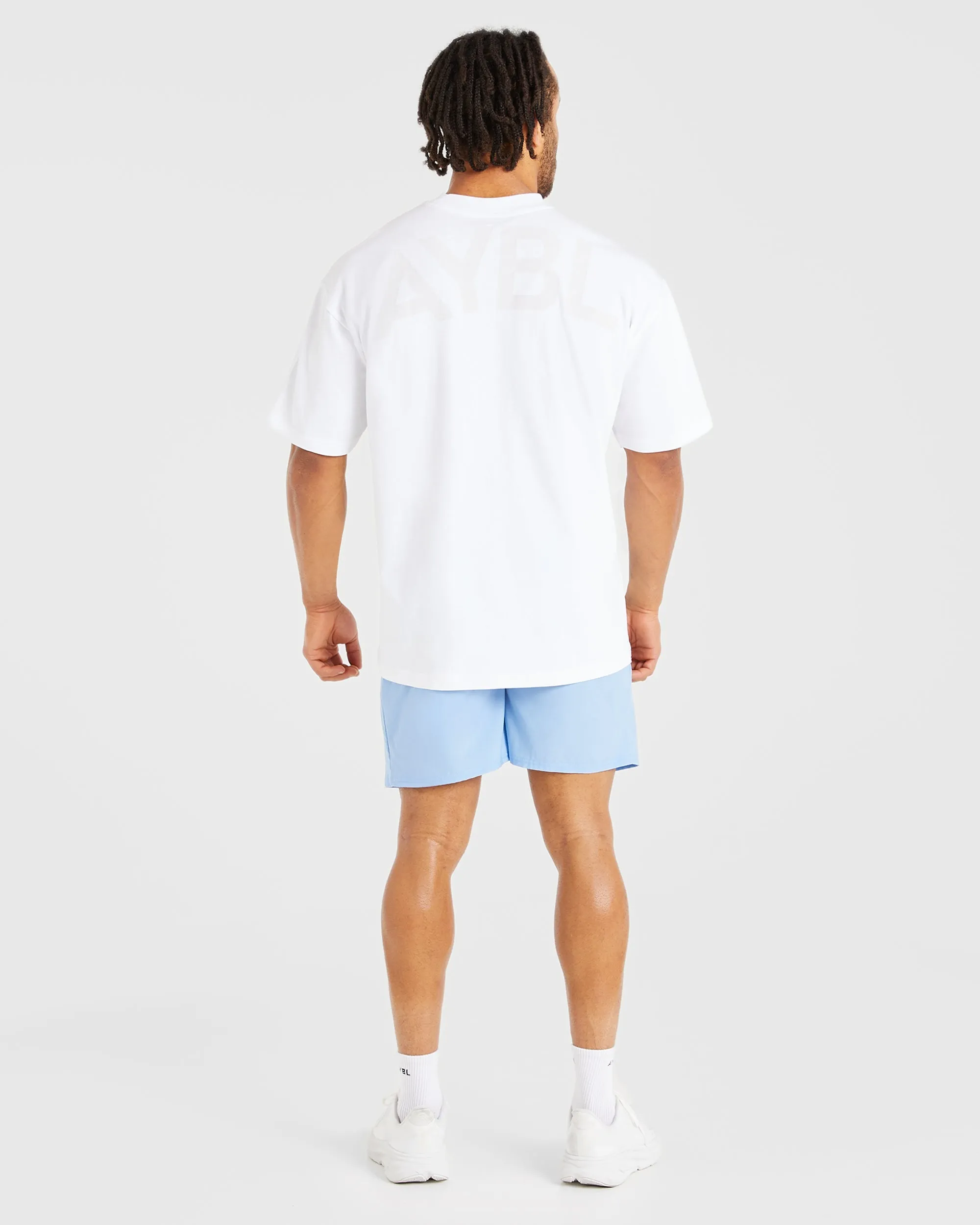 Ergonomic Curved Seams Adjustable Waist Core 7" Shorts - Air Blue