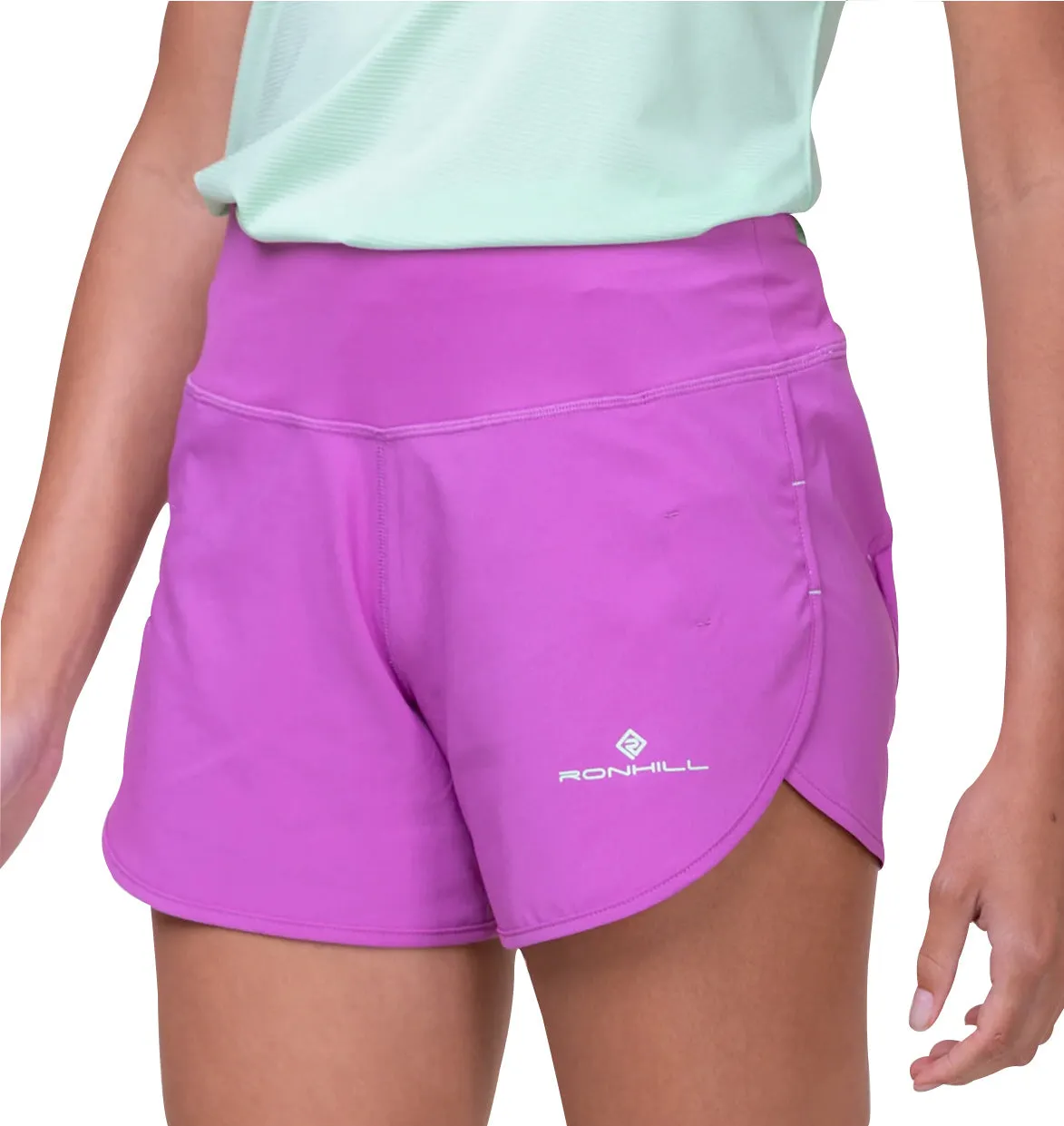 Adaptive Tension Control Ronhill Tech 4.5 Inch Womens Running Shorts - Pink