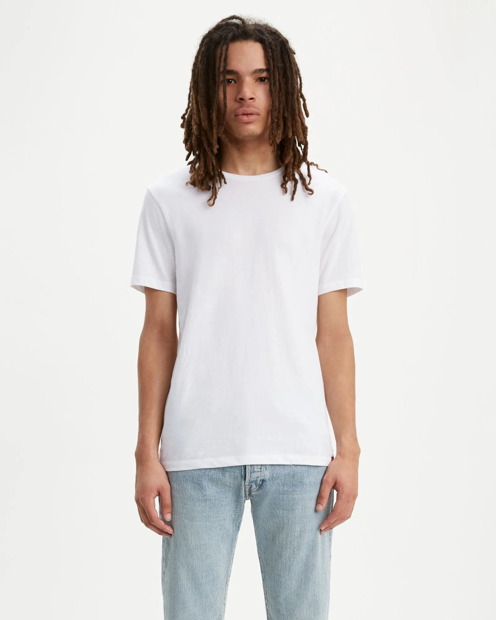 Levi's? Slim 2-Pack Crew Neck Tees - White Stretch Enhanced Mobility