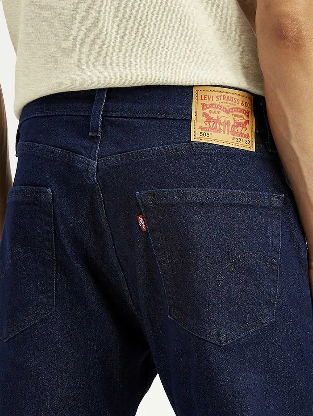 Men's 505 Navy Blue Straight Fit Mid Rise Jeans Core Layer
