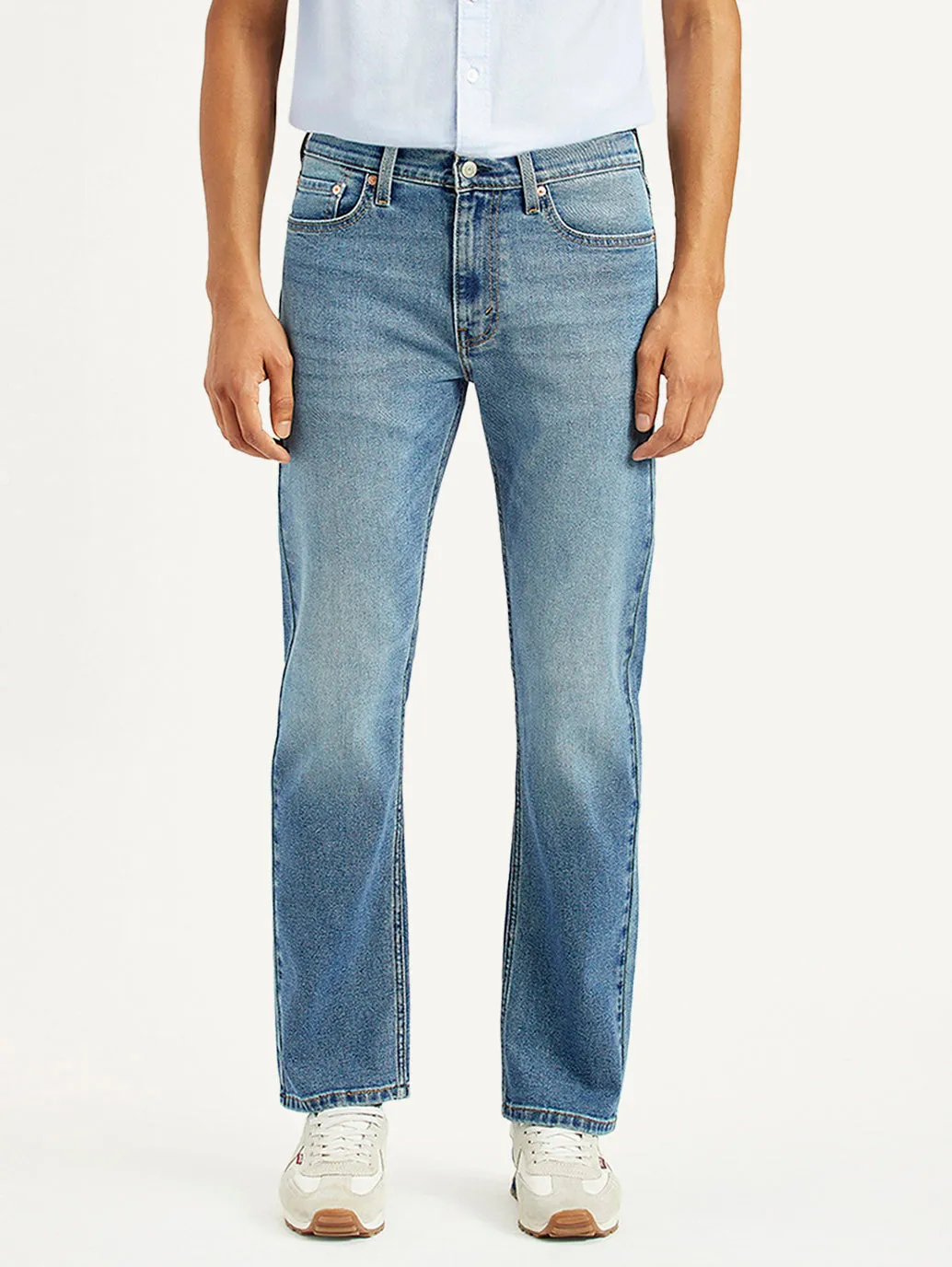 Men's 513 Med Indigo Slim Straight Fit Mid Rise Jeans Office Friendly Minimalist Adult Fashion
