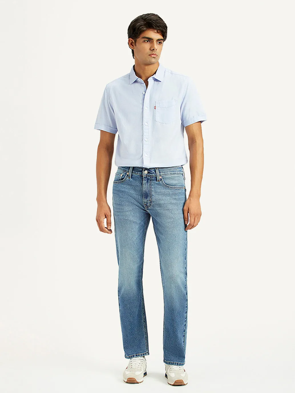 Fit For Life Any Occasion Men's 513 Med Indigo Slim Straight Fit Mid Rise Jeans