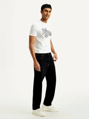 Sunny Vibes Rainy Day Shopping Day Men's 568 Dark Blue Loose Fit Mid Rise Jeans