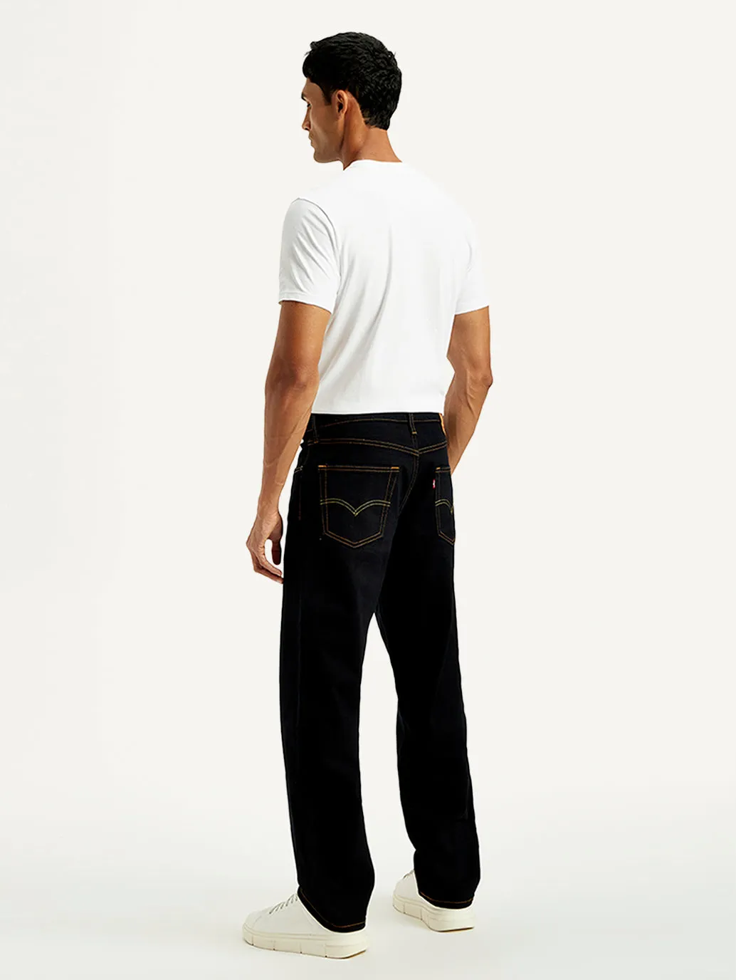 Men's 568 Dark Blue Loose Fit Mid Rise Jeans Low Effort