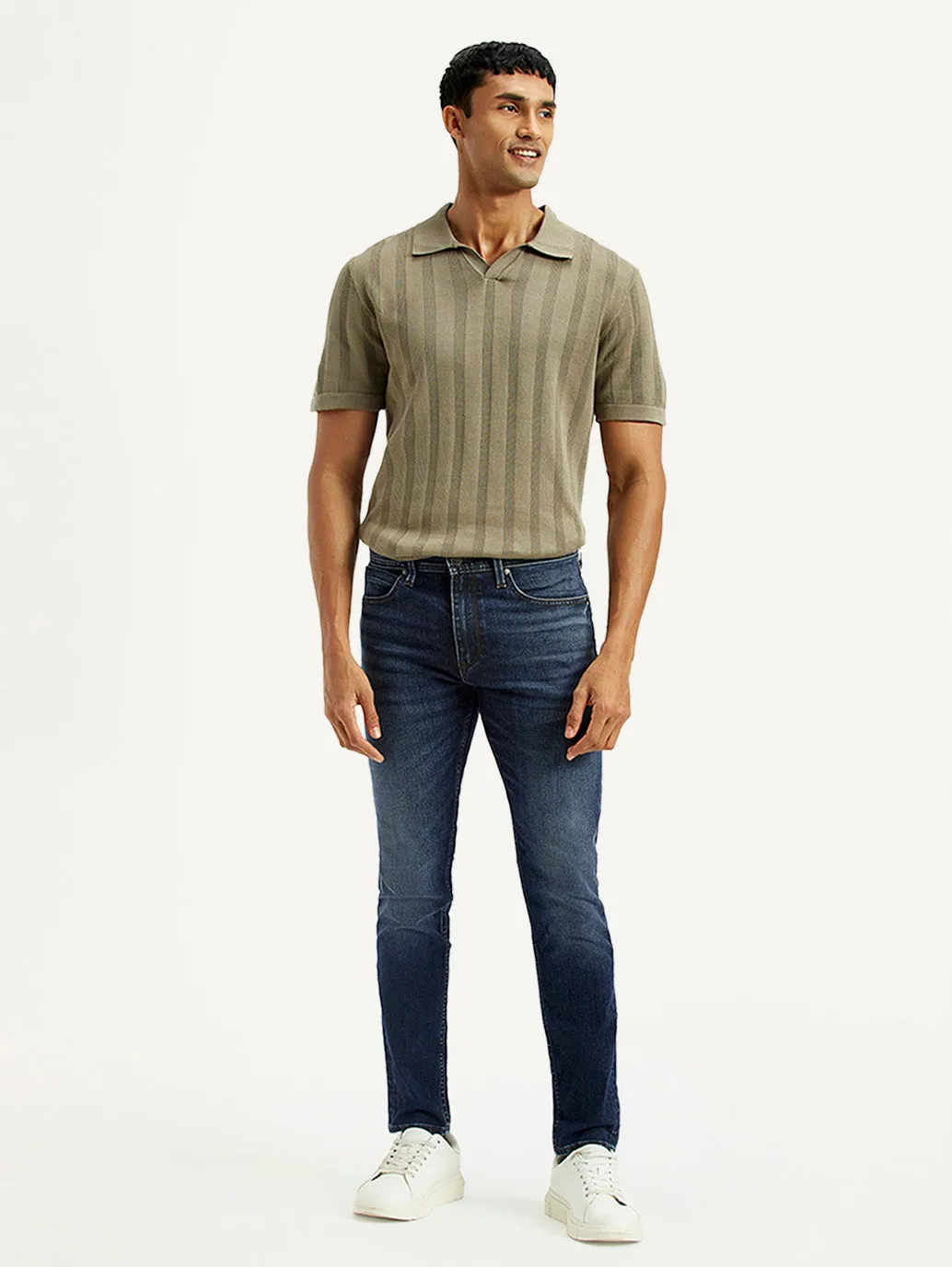 Neutral Vibrant Chill Outfit On The Go Men's Redloop 512 Dark Indigo Slim Tapered Fit Mid Rise Jeans