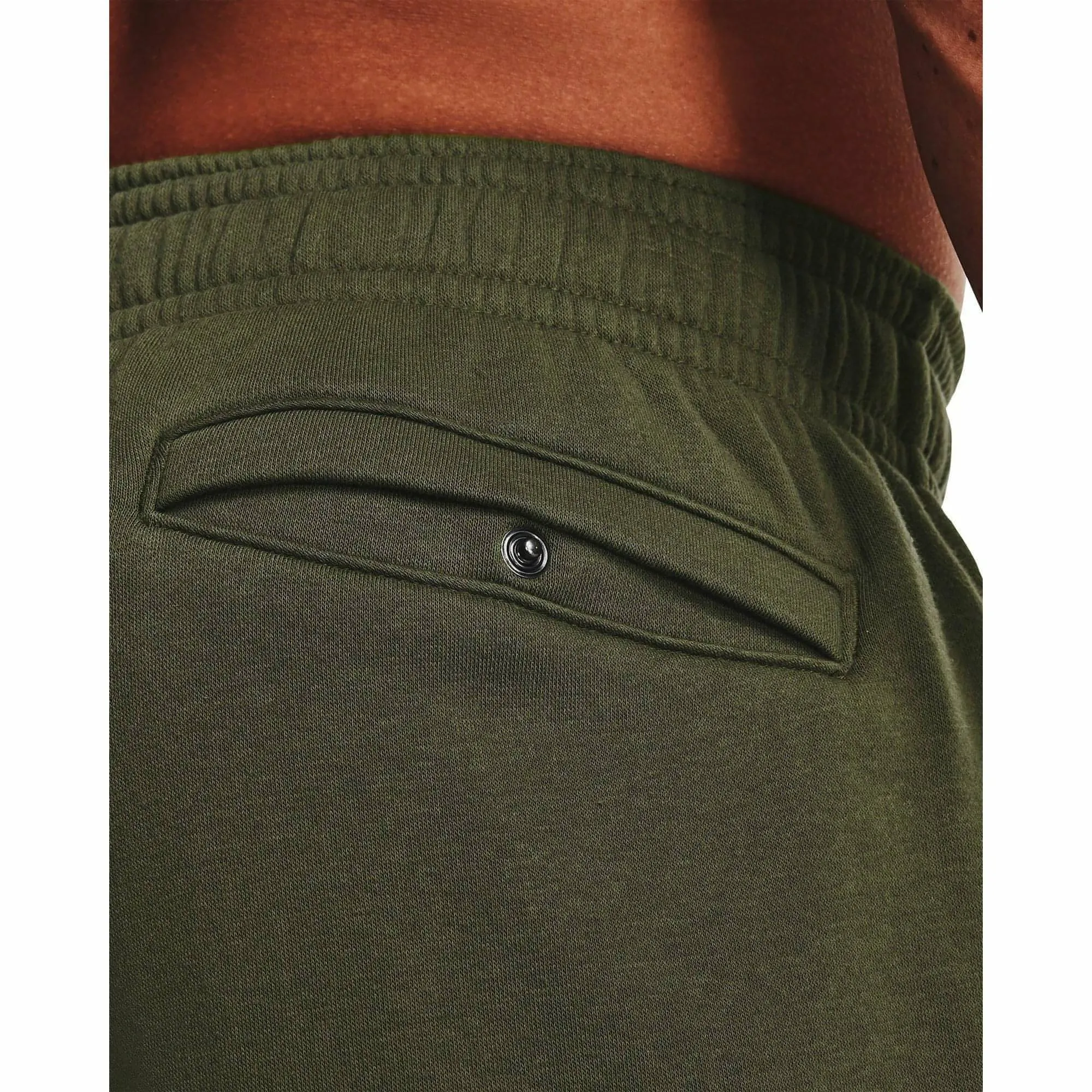 Cargo Pockets Under Armour Rival Fleece Camo Script Mens Training Shorts - Green