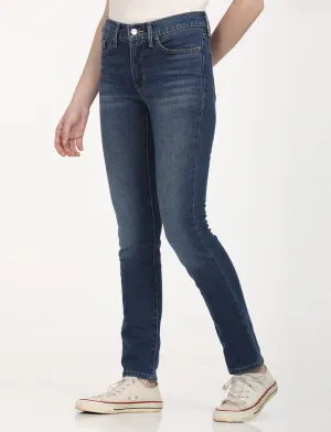 Women's 312 Blue Straight Fit Mid Rise Jeans Teen Outfit Elegant