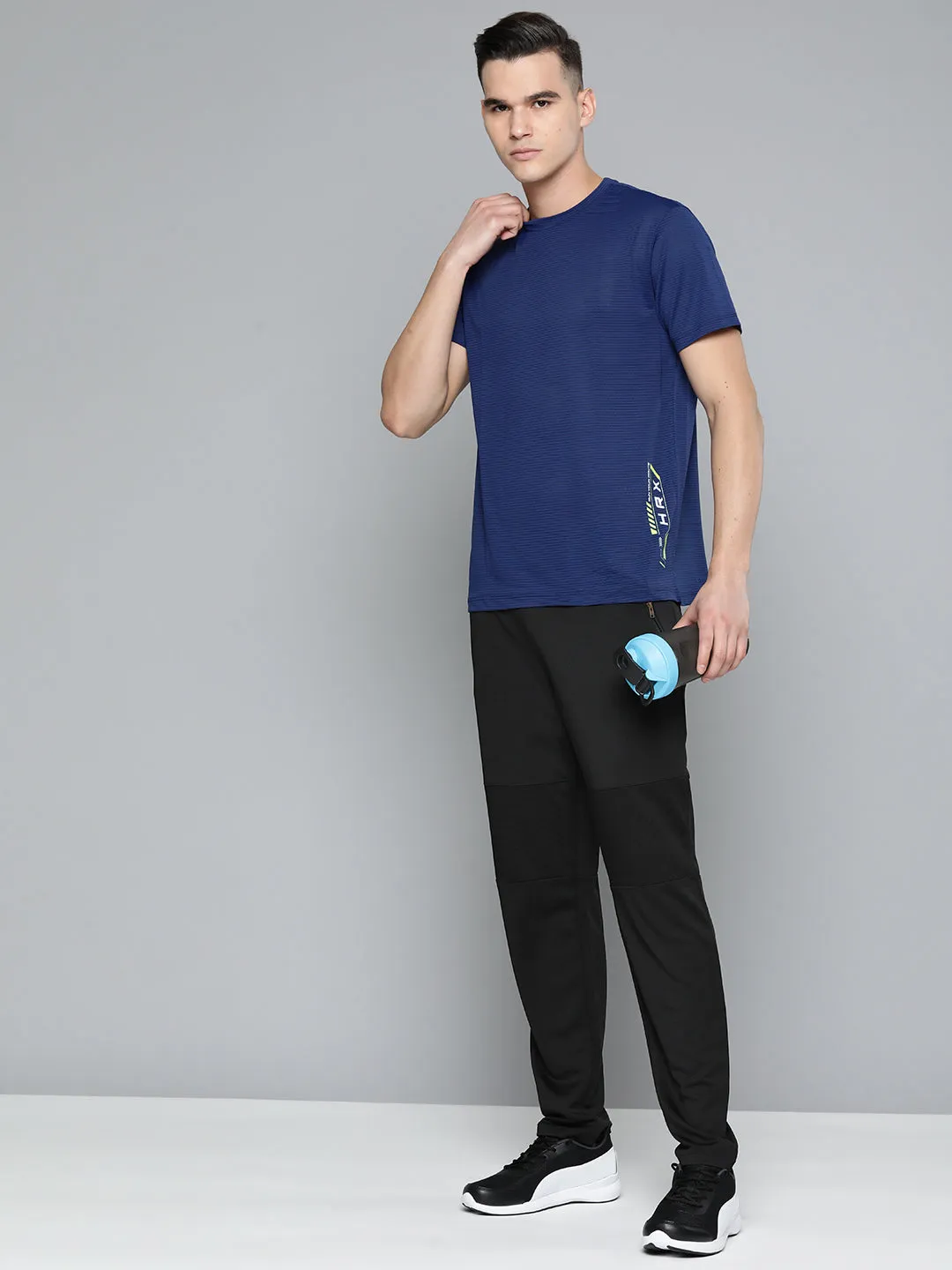 Alcis Men Black Solid Slim Fit Track Pants AbrasionResistantFabric Slim Design