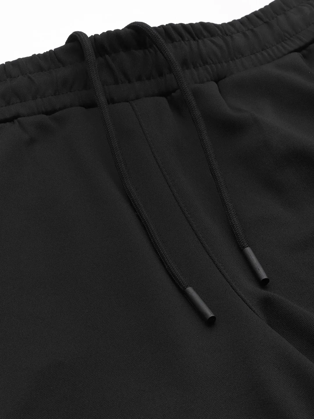Alcis Men Black Solid Slim Fit Track Pants Friction Resistant Fabric Temperature Regulating Fabric