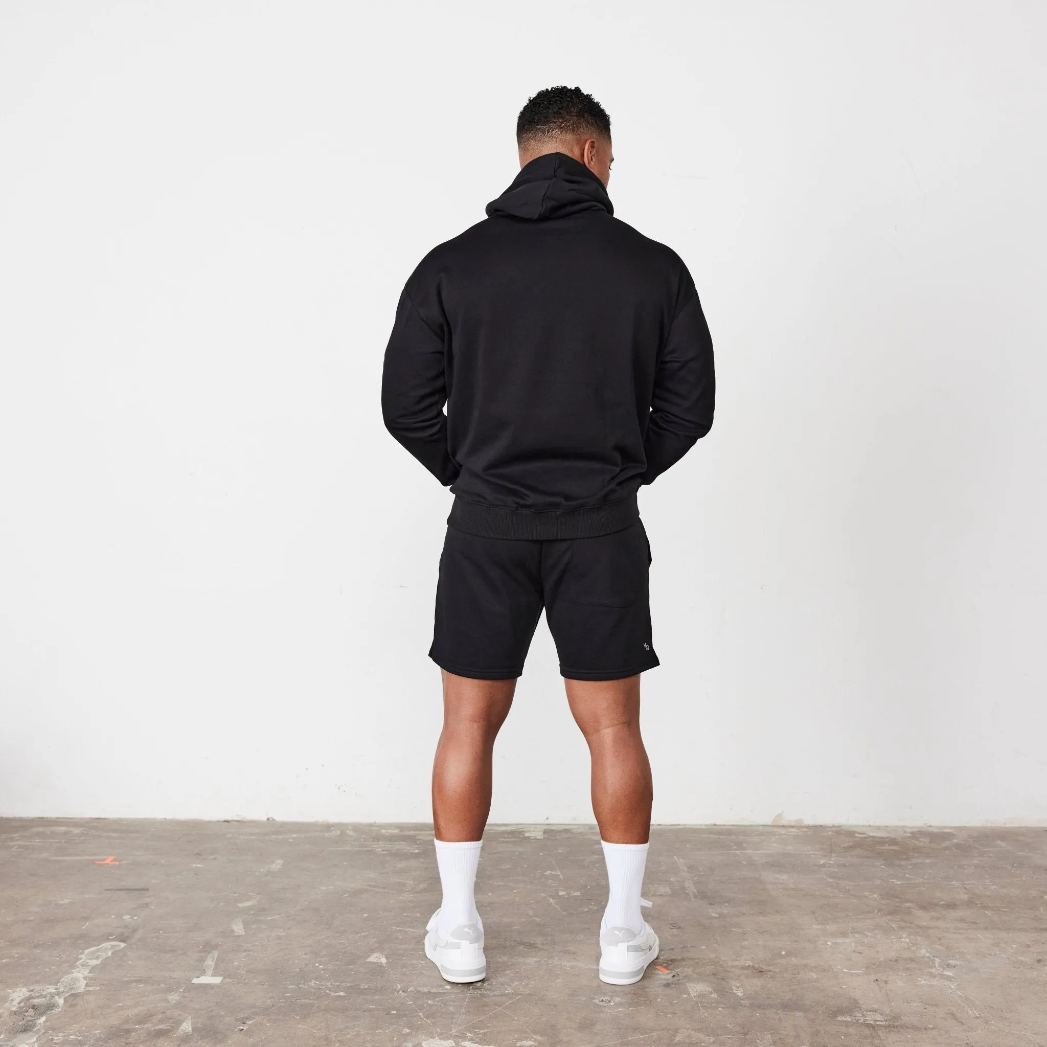 Vanquish Essential Black Oversized Pullover Hoodie Warm Outfit