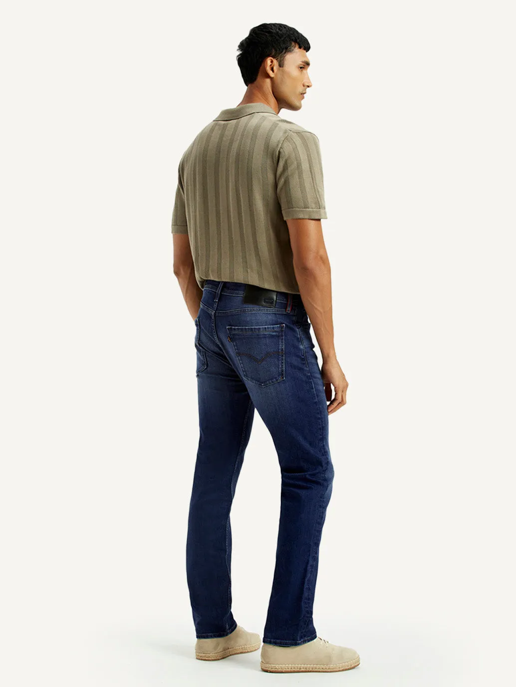 Men's Redloop 513 Light Indigo Slim Straight Fit Mid Rise Jeans City Life Style
