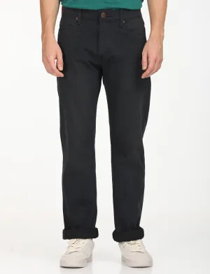 High Quality Classic Wear Earthy Men's Redloop 513 Navy Blue Slim Straight Fit Mid Rise Jeans