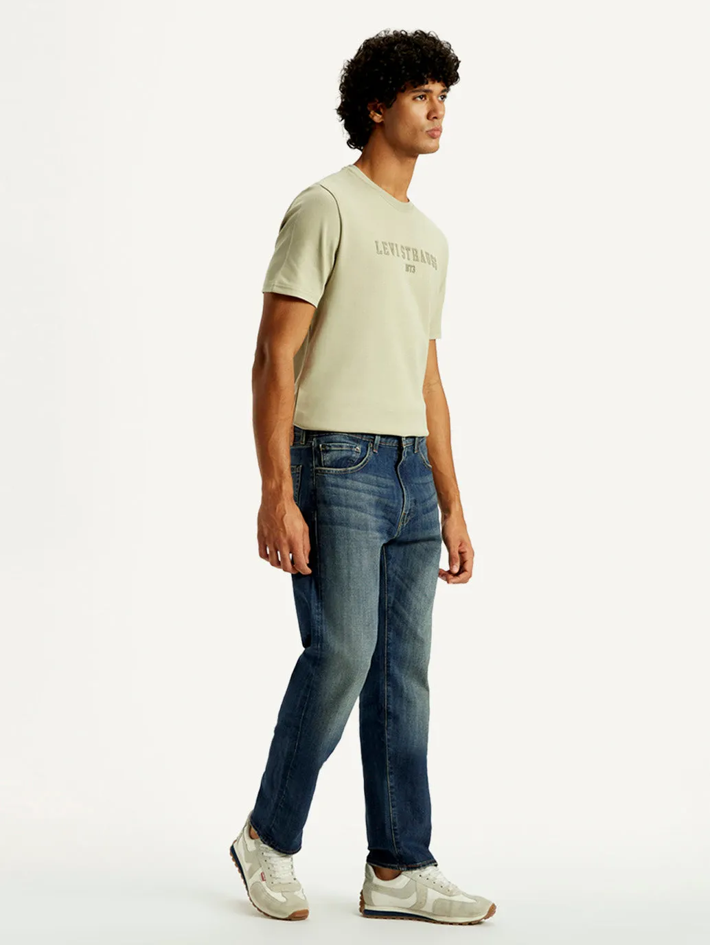 Men's Tinted 505 Med Indigo Straight Fit Mid Rise Jeans Anti Static Treatment