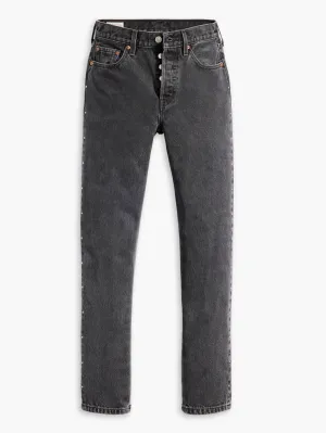 Simple Fit Elegant Formal Women's 501 Black Straight Fit Mid Rise Jeans