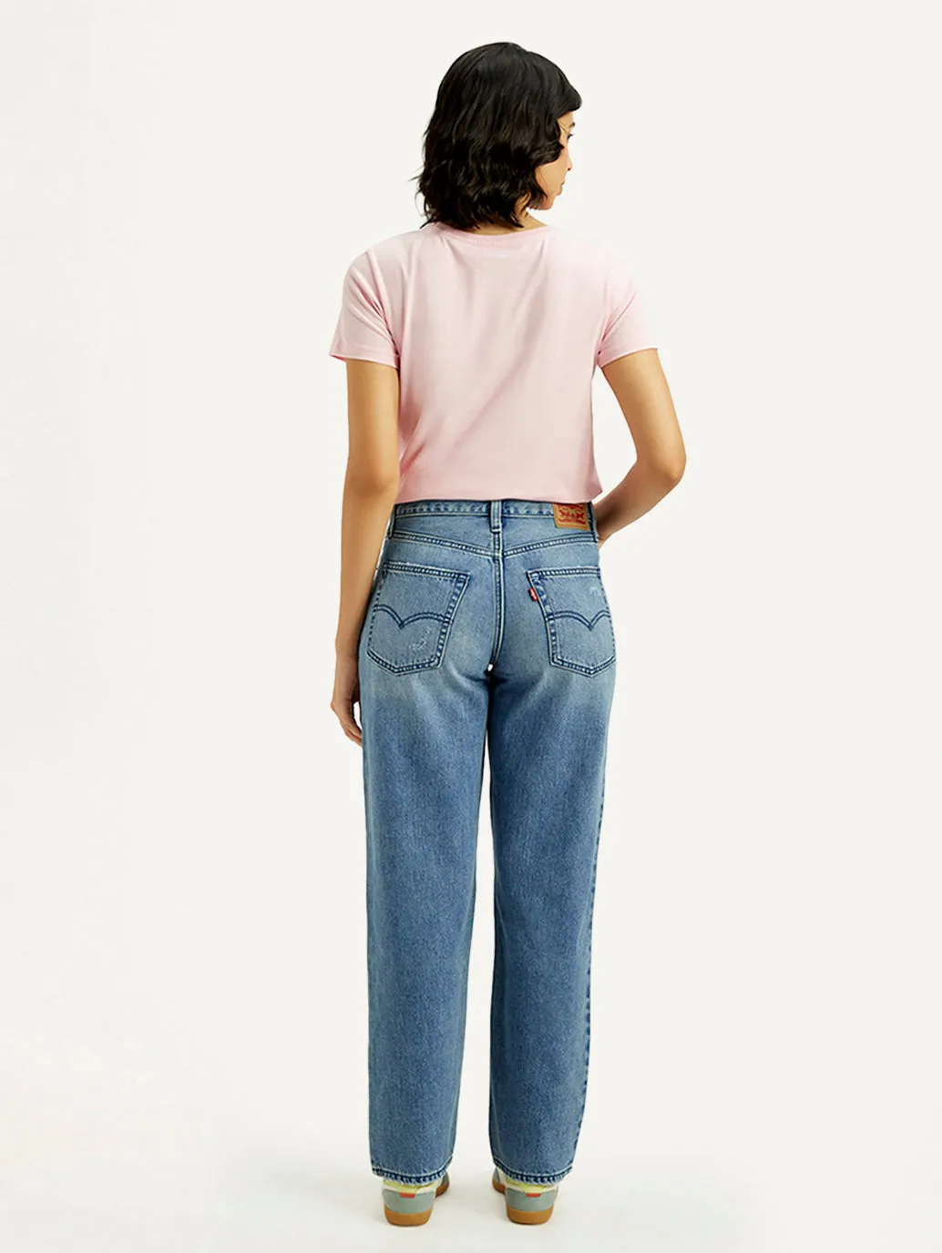 Women's 94 Med Indigo Baggy Fit Mid Rise Jeans Classic Vibe