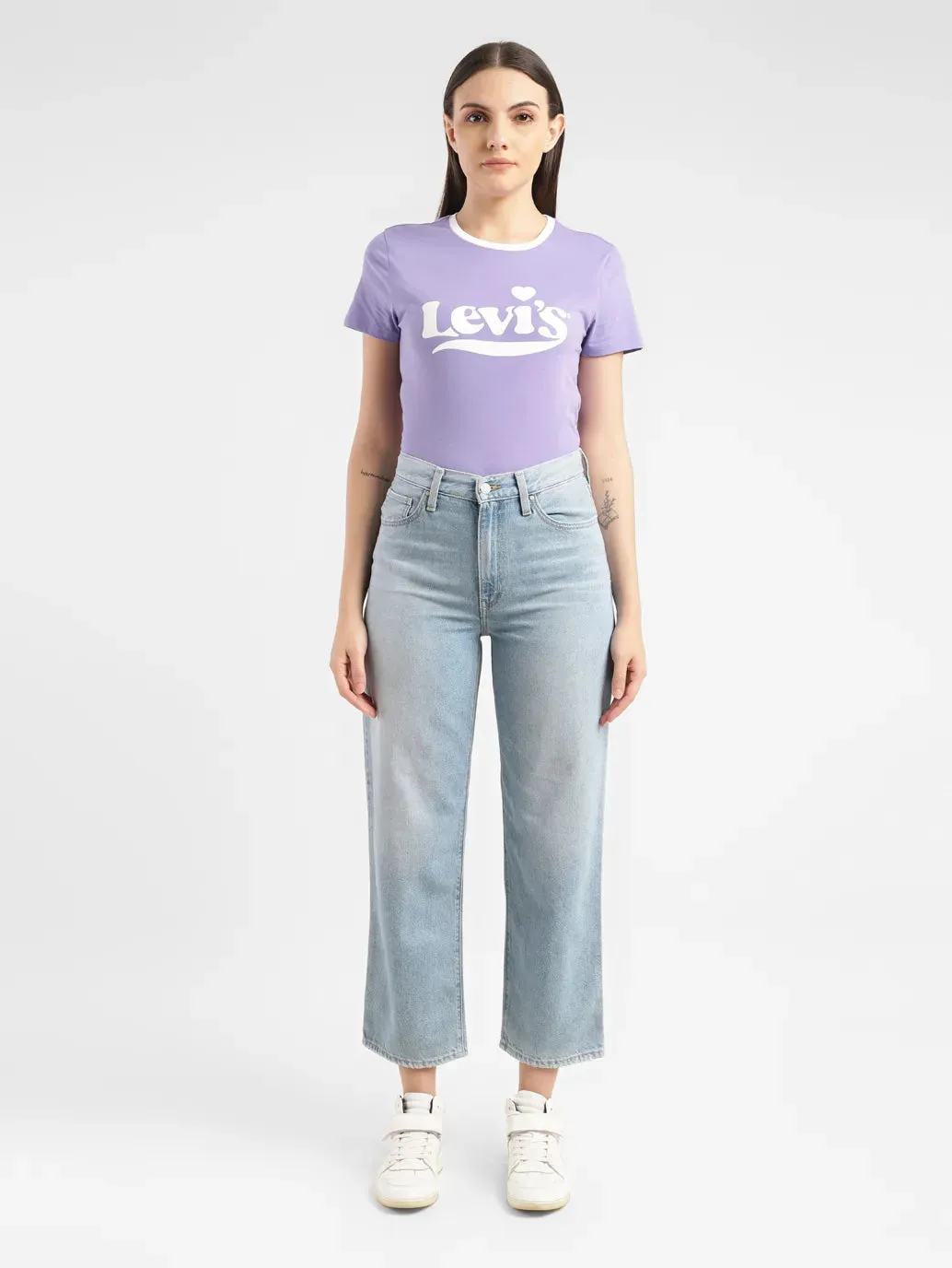 Breathable Brunch Outfit Breathable fabric technology Women's Blue Ribcage Straight Ankle Fit High Rise Jeans