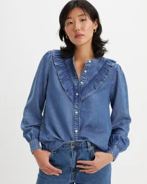 Daily Look Season Ready Levi's? Womens Carinna Denim Blouse - In Patches 2