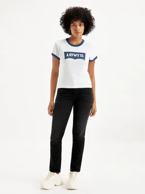 Everyday Ready Stretch Comfort Women's 724 Black Straight Fit High Rise Jeans