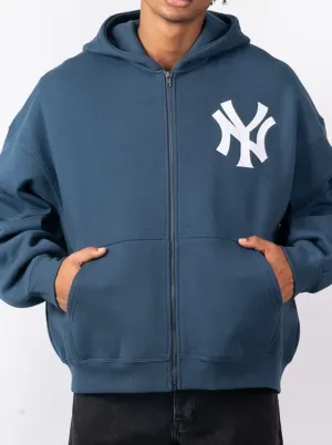 New York Yankees FZ Boxy Hoody Gamer Aesthetic Half Moon Collar